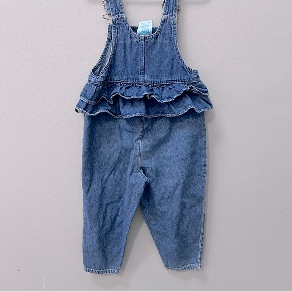 Vintage Sprockets Denim Bubble Ruffle Overall Size 3T - Picture 9 of 12